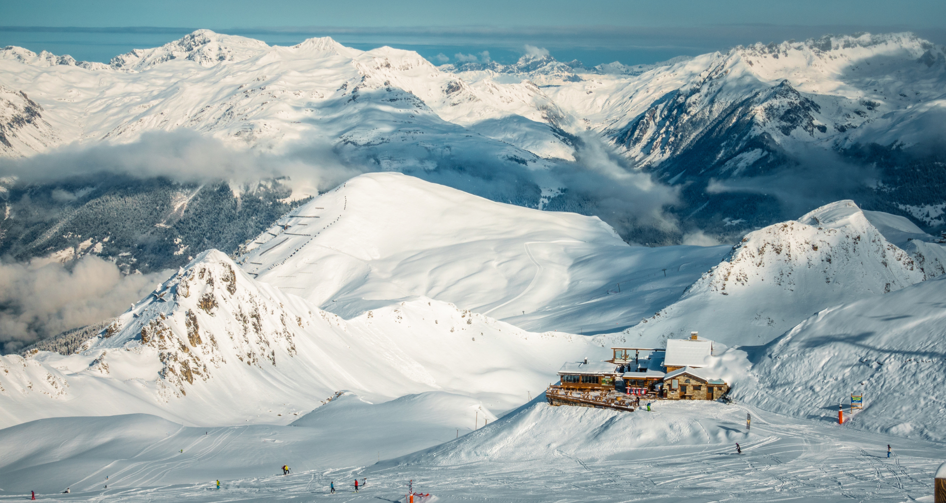 Vue panoramique sur la station de ski de La Plagne