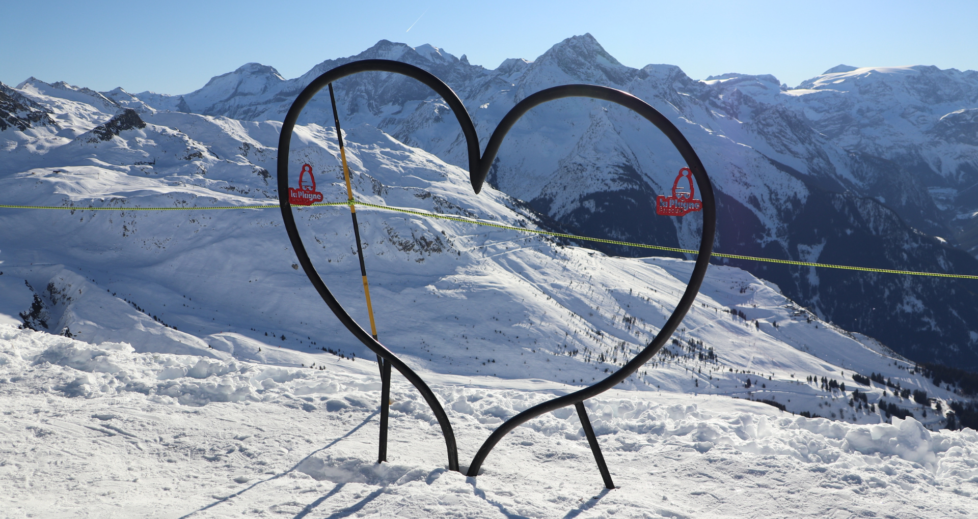 Le coeur situé sur le sommet de la Grande Rochette à La Plagne